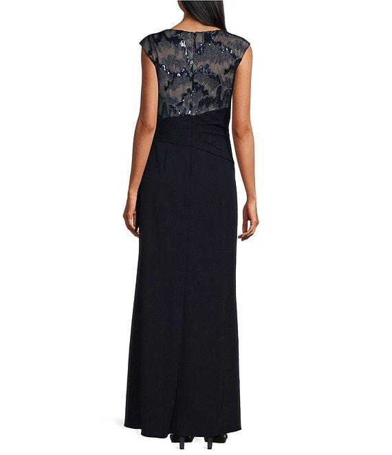 Le Bos Boat Neck Cap Sleeve Fit and Flare Dress Product Image