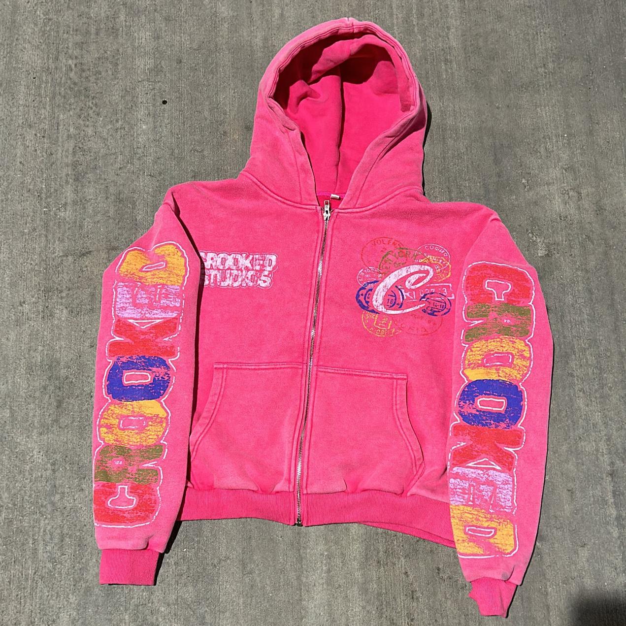 Sopula Vintage Warzone Peace Club Graphic Washed Zip-Up Hoodie Product Image