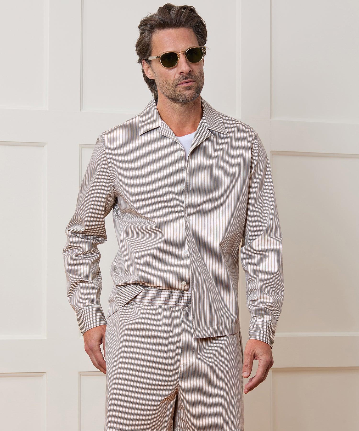 Cropped Poplin Camp Collar Shirt Product Image