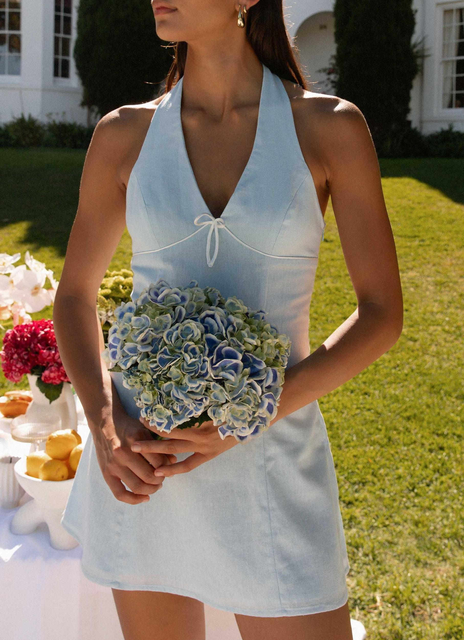 Bronte Mini Dress - Blue Product Image