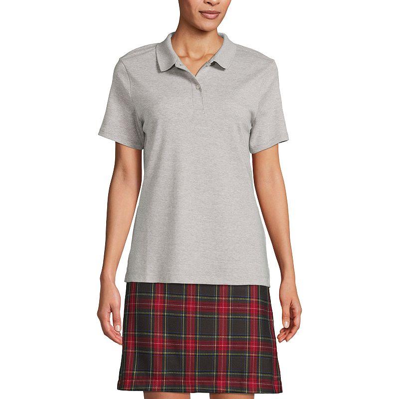 Women's Lands' End School Uniform Short Sleeve Interlock Polo Shirt,  Product Image