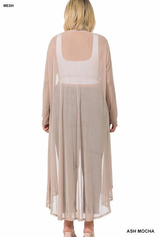 1089   Carolyn Mesh Open Front Kimono - Reg & Plus! Product Image