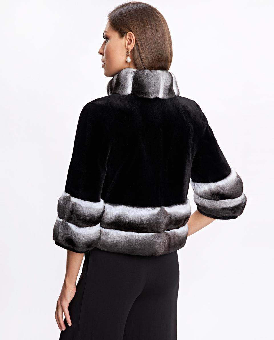 Sheared Mink Jacket With Chinchilla Trim Product Image