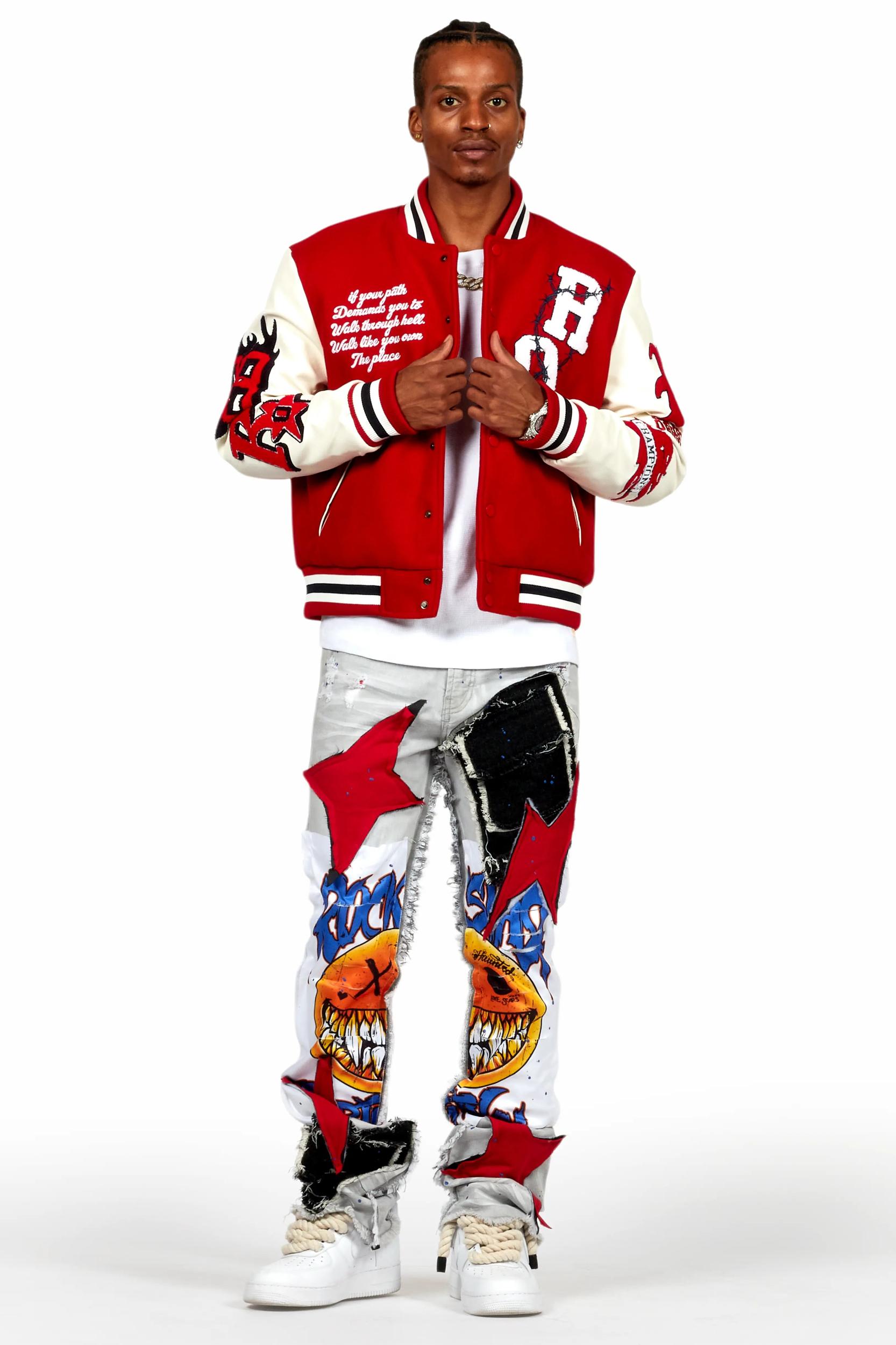 Skoll Red Varsity Jacket Male Product Image