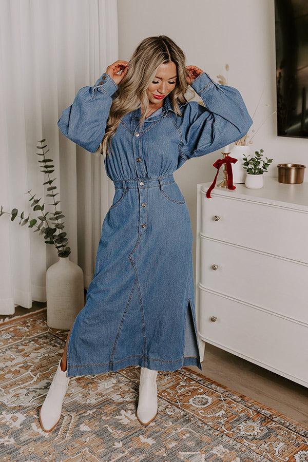 City Chic Denim Midi in Medium Wash Product Image