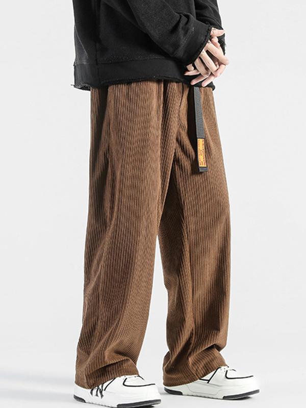 Men's Vintage Corduroy Drawstring Wide Leg Pants Product Image