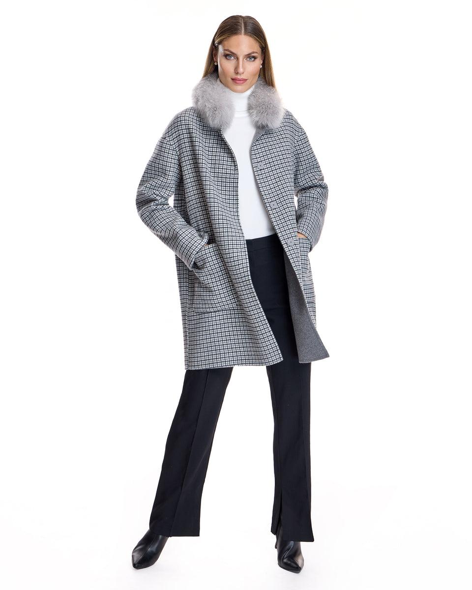 Woolblend Coat with Cashmere lamb Collar Product Image