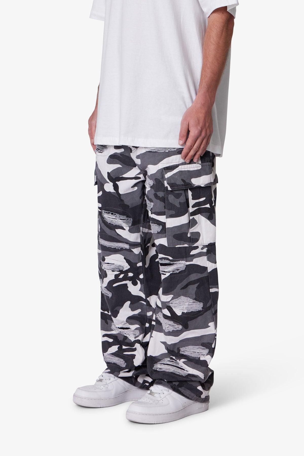 Ultra Baggy Skated Cargo Pants - Black/White Product Image