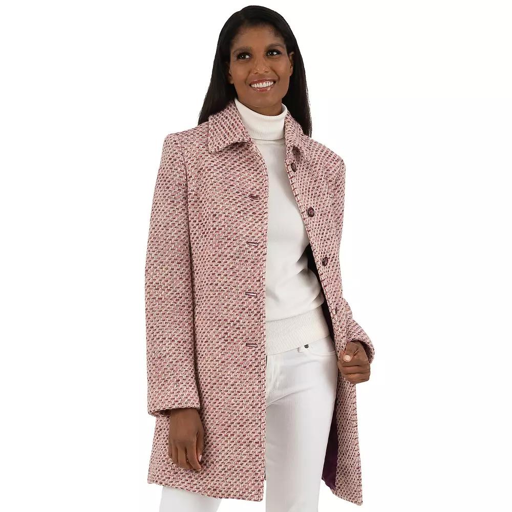 Womens Fleet Street Herringbone Wool-Blend Boucle Coat Product Image