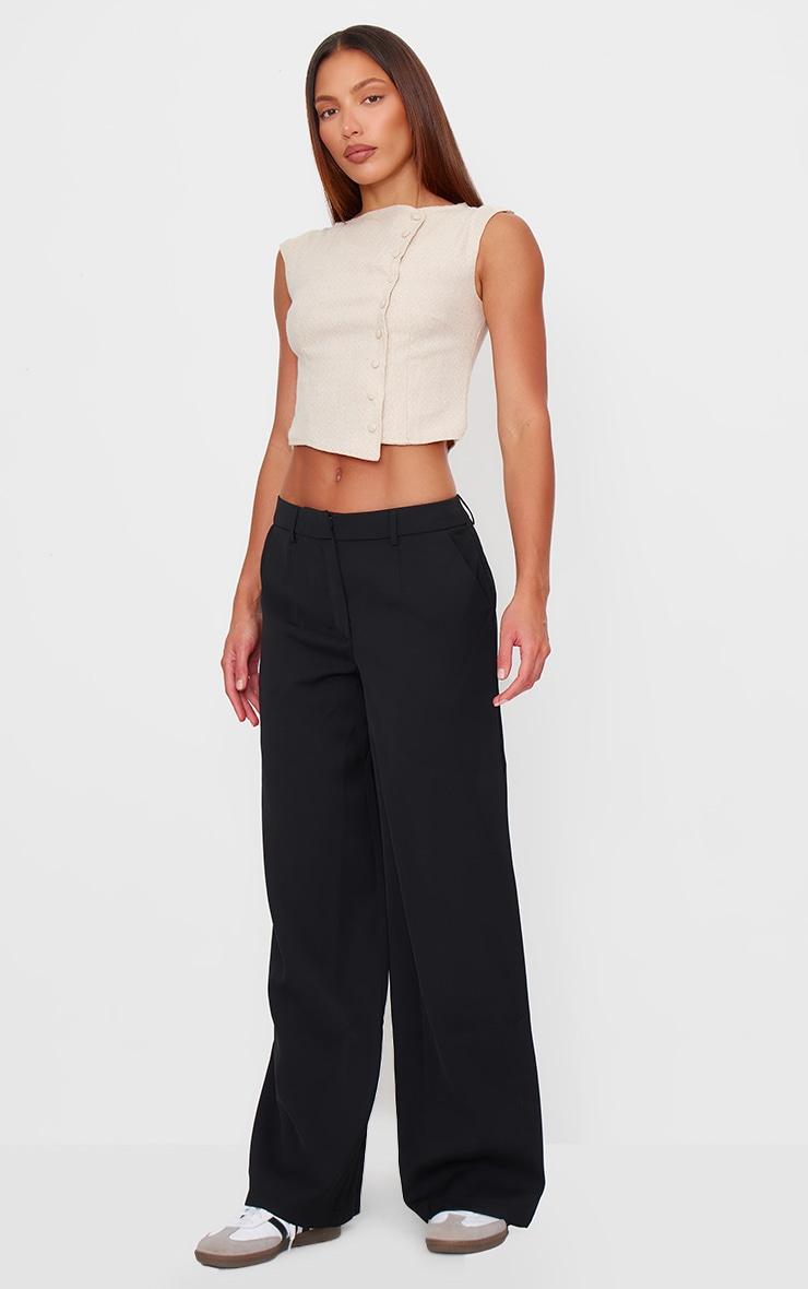 Cream Woven Boatneck Vest Product Image