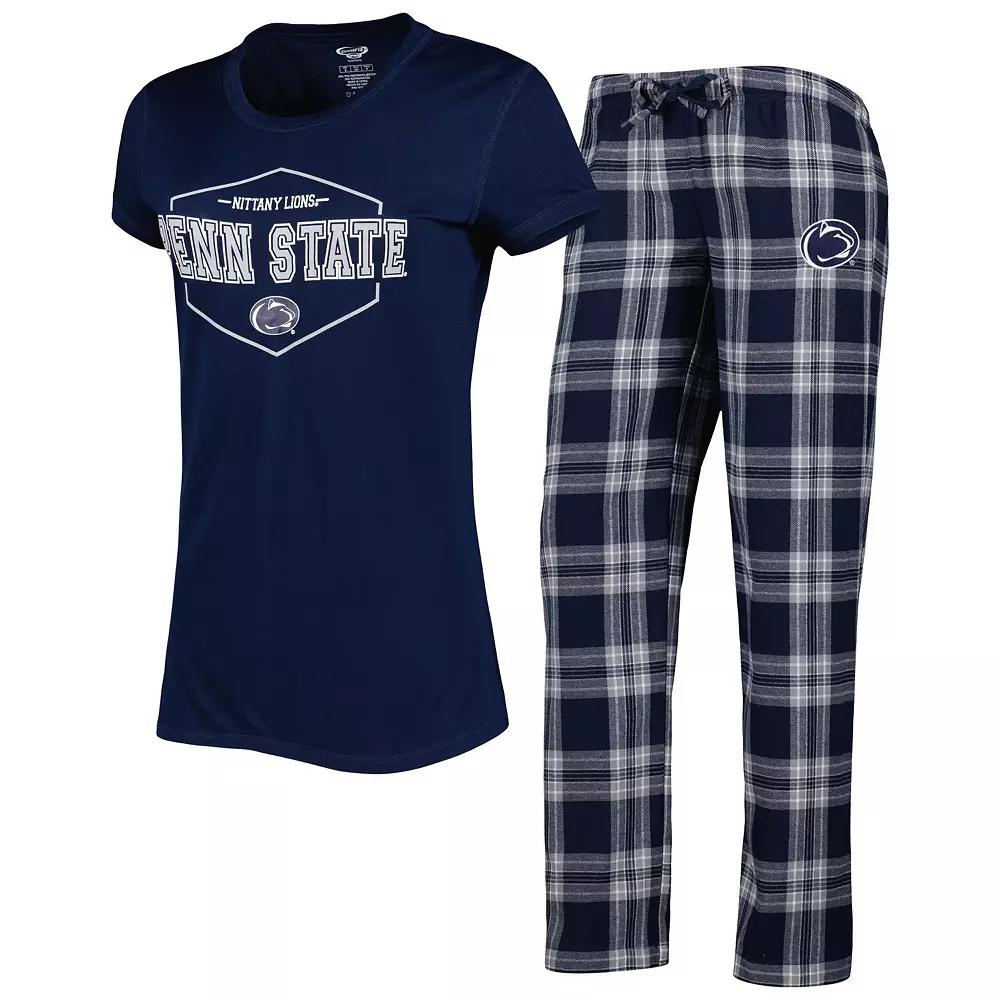 Women's Concepts Sport Navy/Gray Penn State Nittany Lions Badge T-Shirt & Flannel Pants Sleep Set, Size: 2XL, Blue Product Image