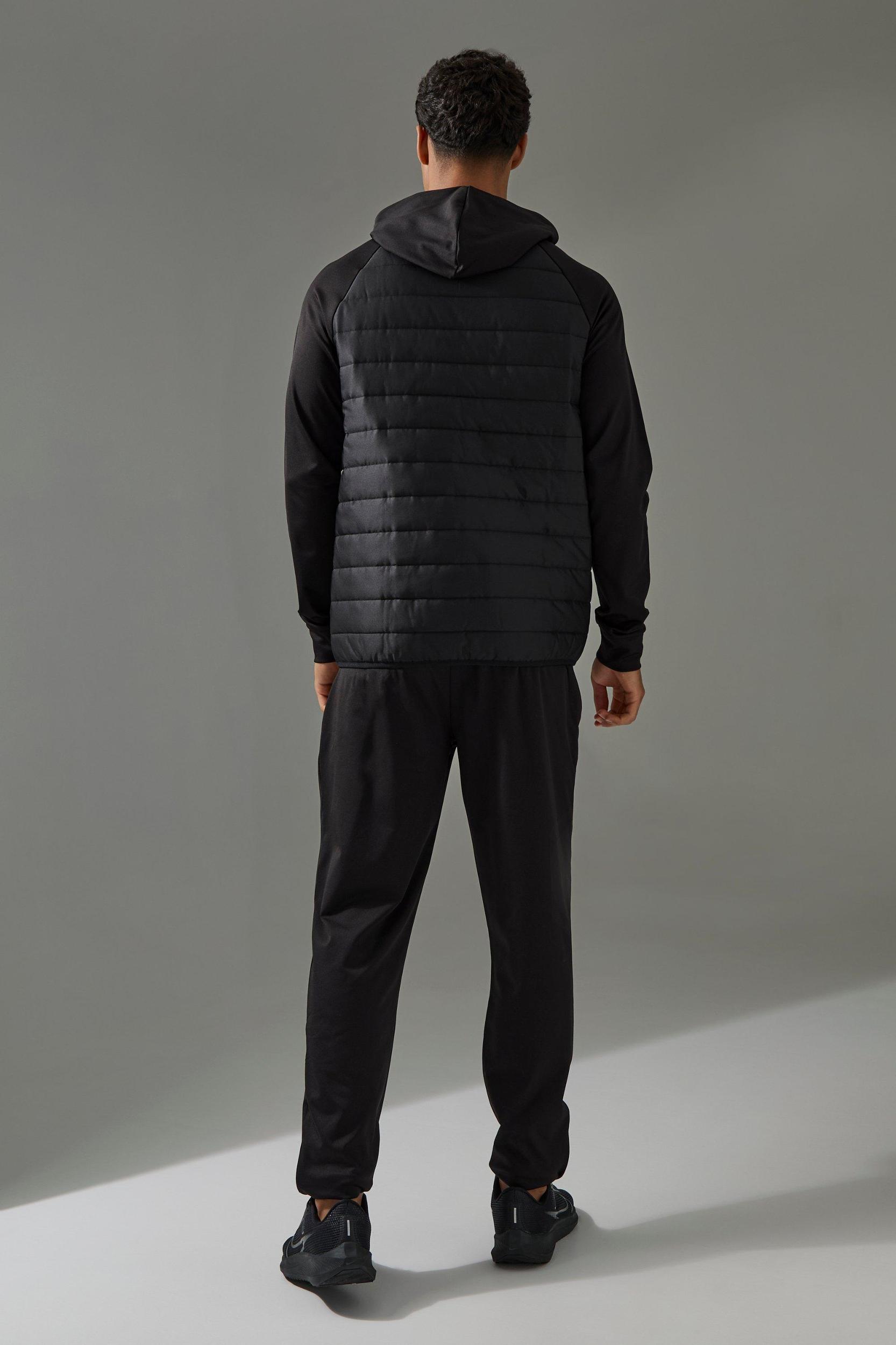 Man Active Quilted Zip Through Hoodie | boohooMAN USA Product Image