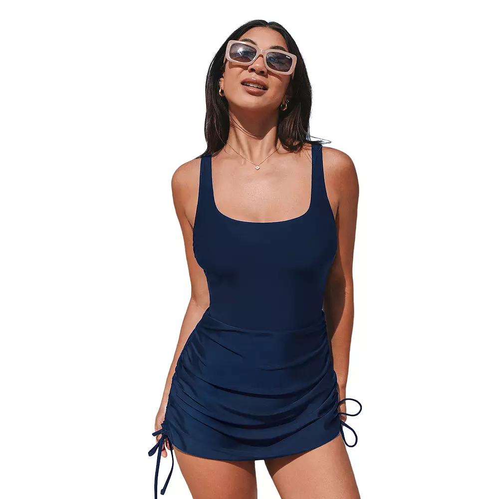 Women's Cupshe Ruched Drawstring Side Shirred One-Piece Swimsuit,  Product Image