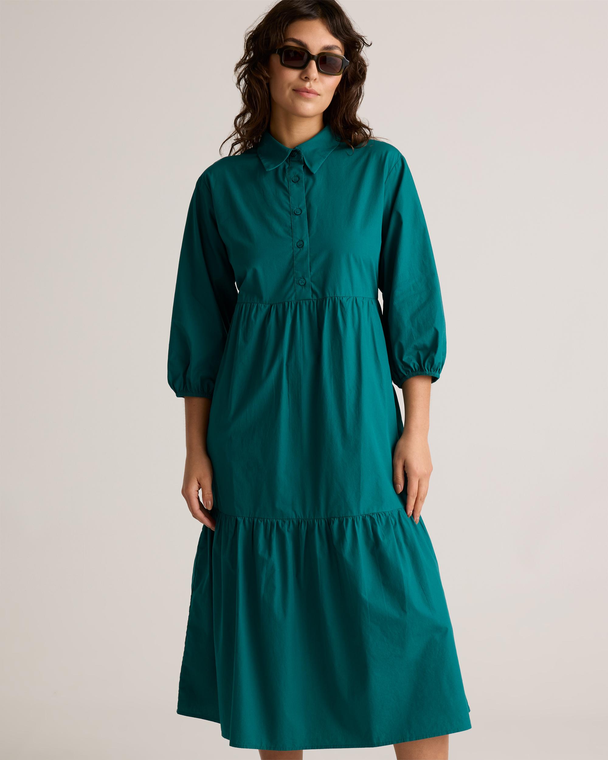 Quince | Women's Poplin Midi Tunic Dress Organic Cotton Product Image