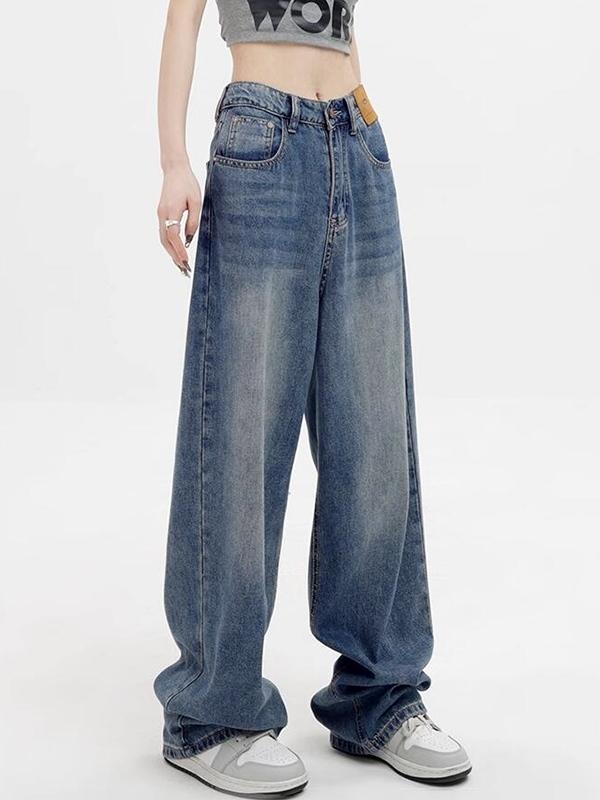 Vintage Blue High Rise Boyfriend Jeans Product Image