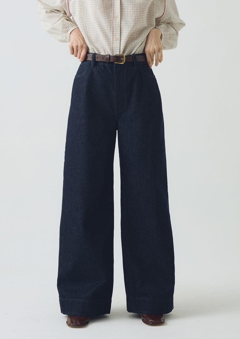 Wide Leg Denim Pants | Indigo Product Image