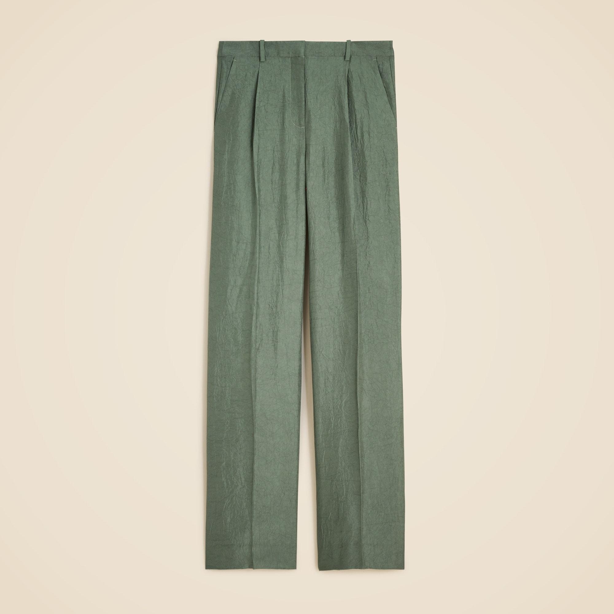 Essential wide-leg pant in textured satin Product Image
