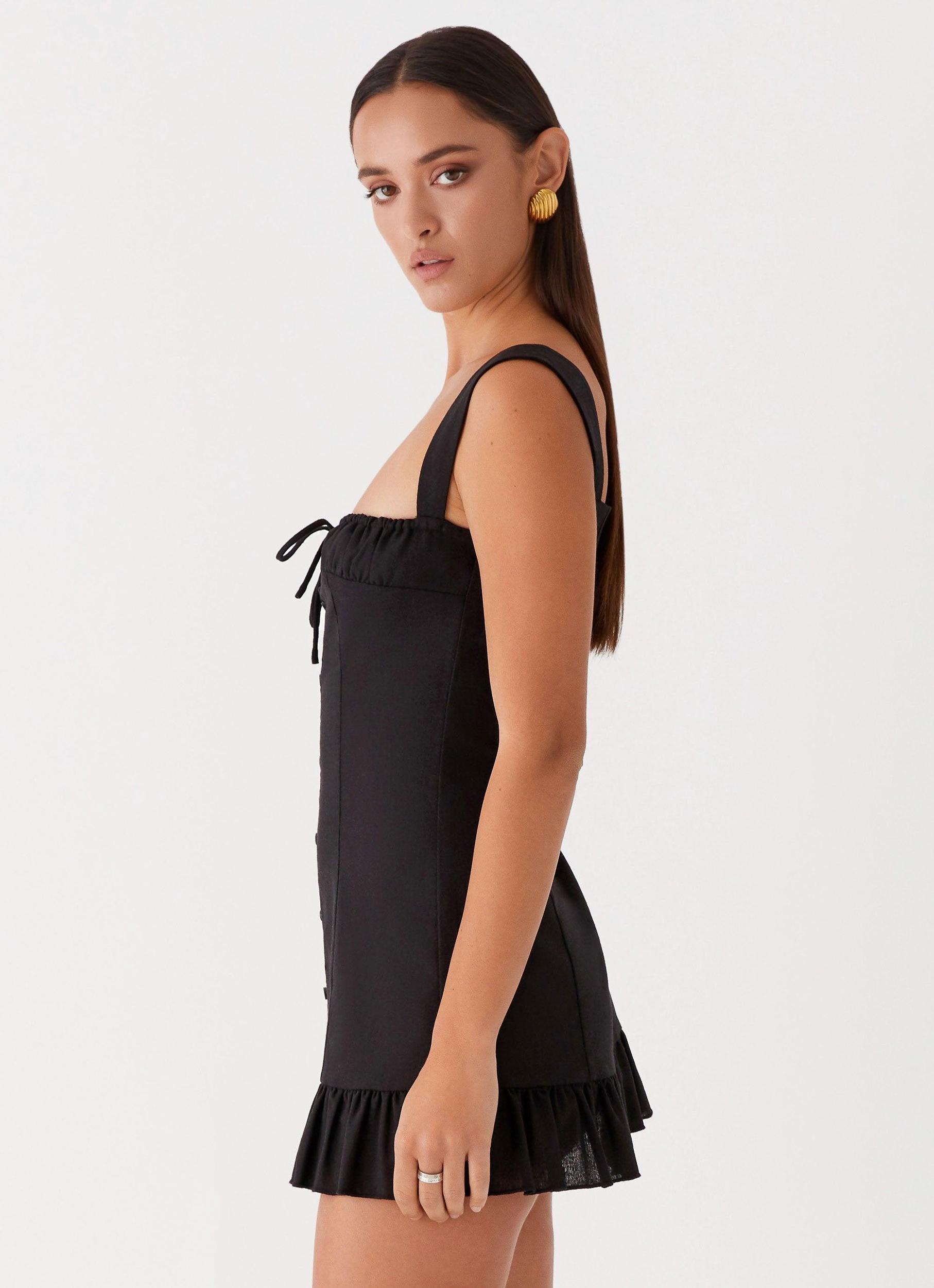 Kamielle Frill Mini Dress - Black Product Image