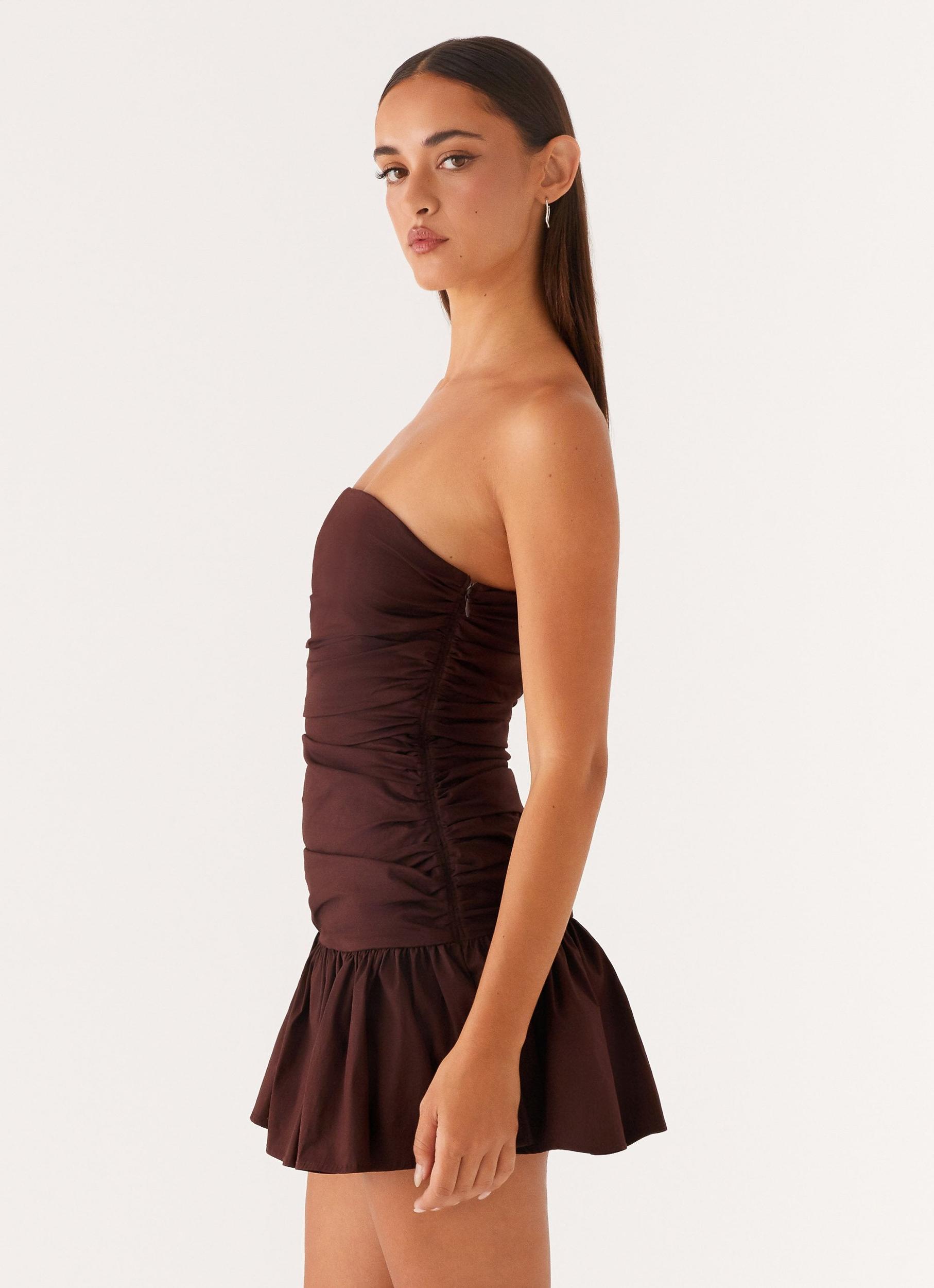 Carmel Mini Dress - Chocolate Product Image