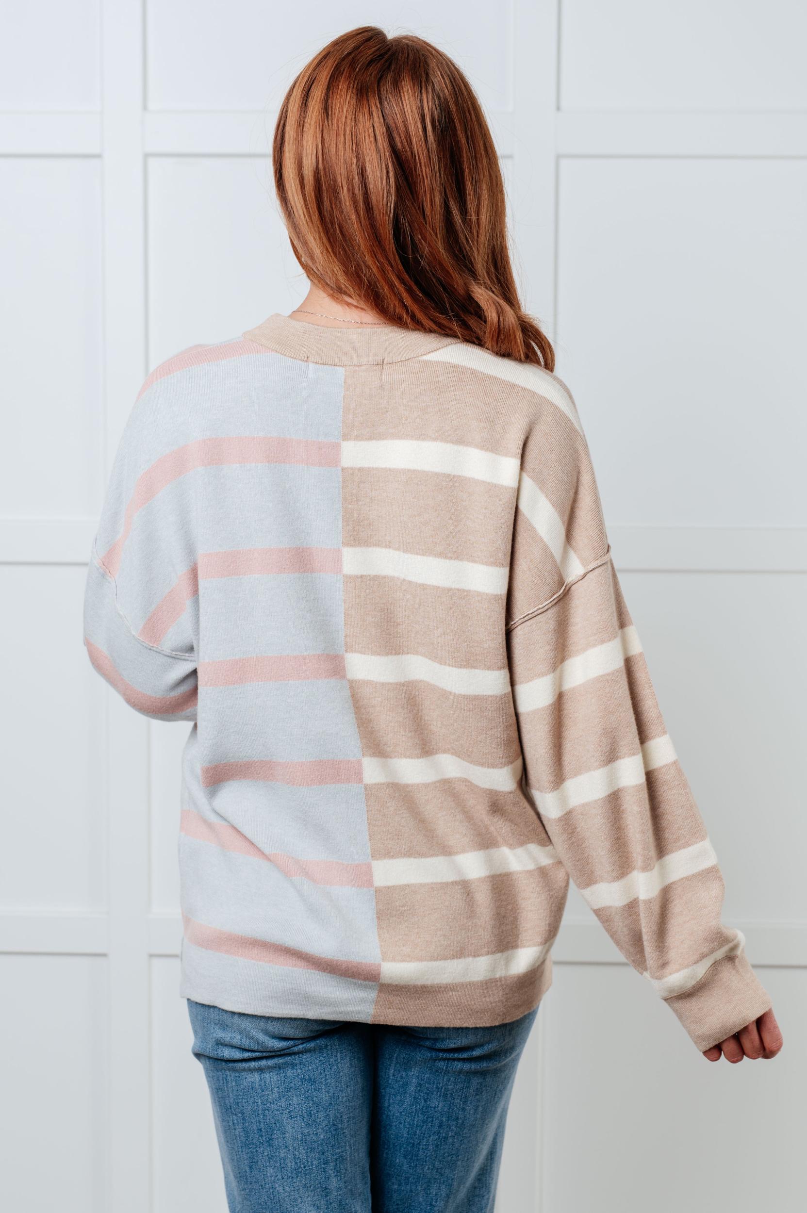 Exceptional Thought Striped Patchwork Sweater (Online Exclusive) Product Image