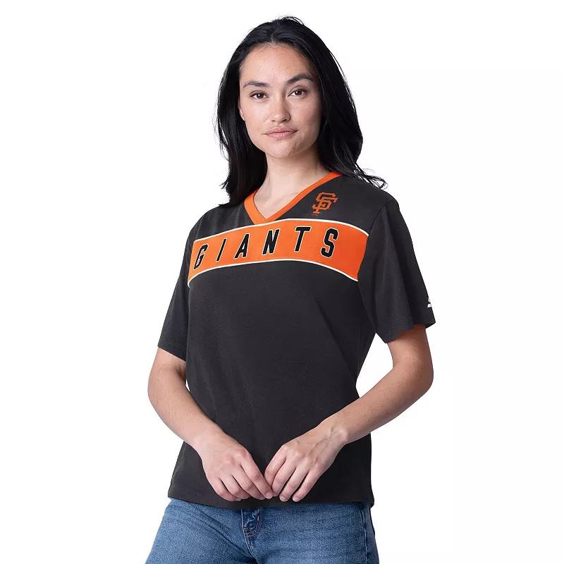 Women's Starter Black San Francisco Giants Game Day V-Neck T-Shirt, Size: Medium Product Image