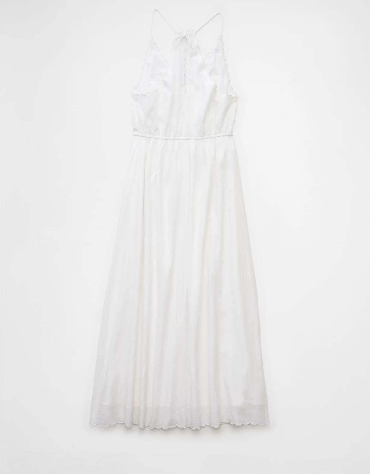 AE V-Neck Embroidered Midi Dress Product Image