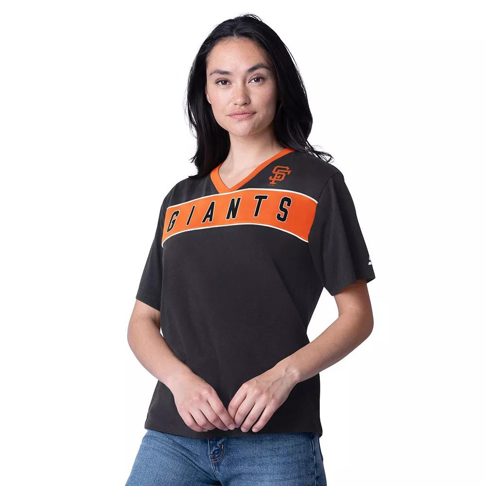 Women's Starter Black San Francisco Giants Game Day V-Neck T-Shirt, Size: Medium Product Image