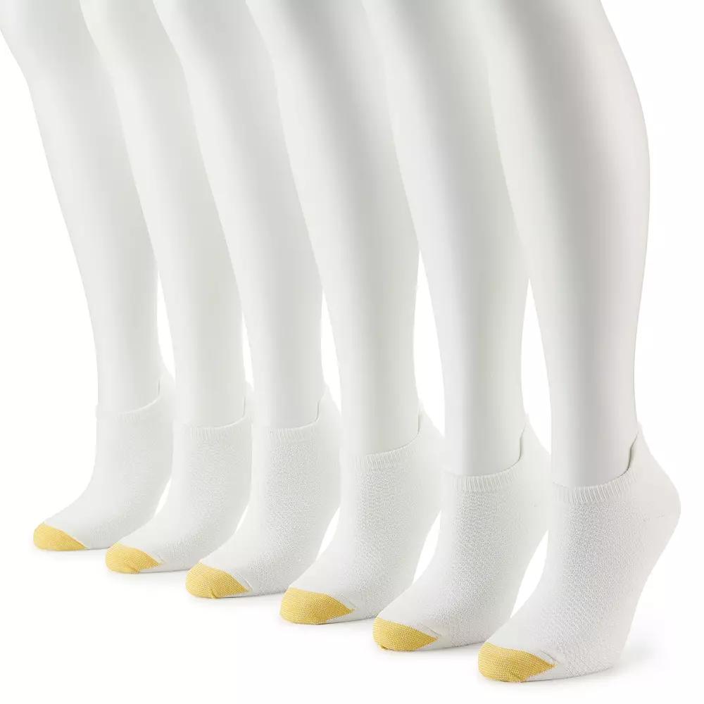 Women's GOLDTOE® 6-pk. Henley Tab No-Show Socks, Size: 9-11, White Product Image