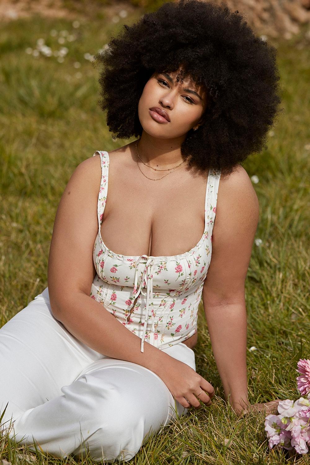 Chicca  rose print floral top Product Image