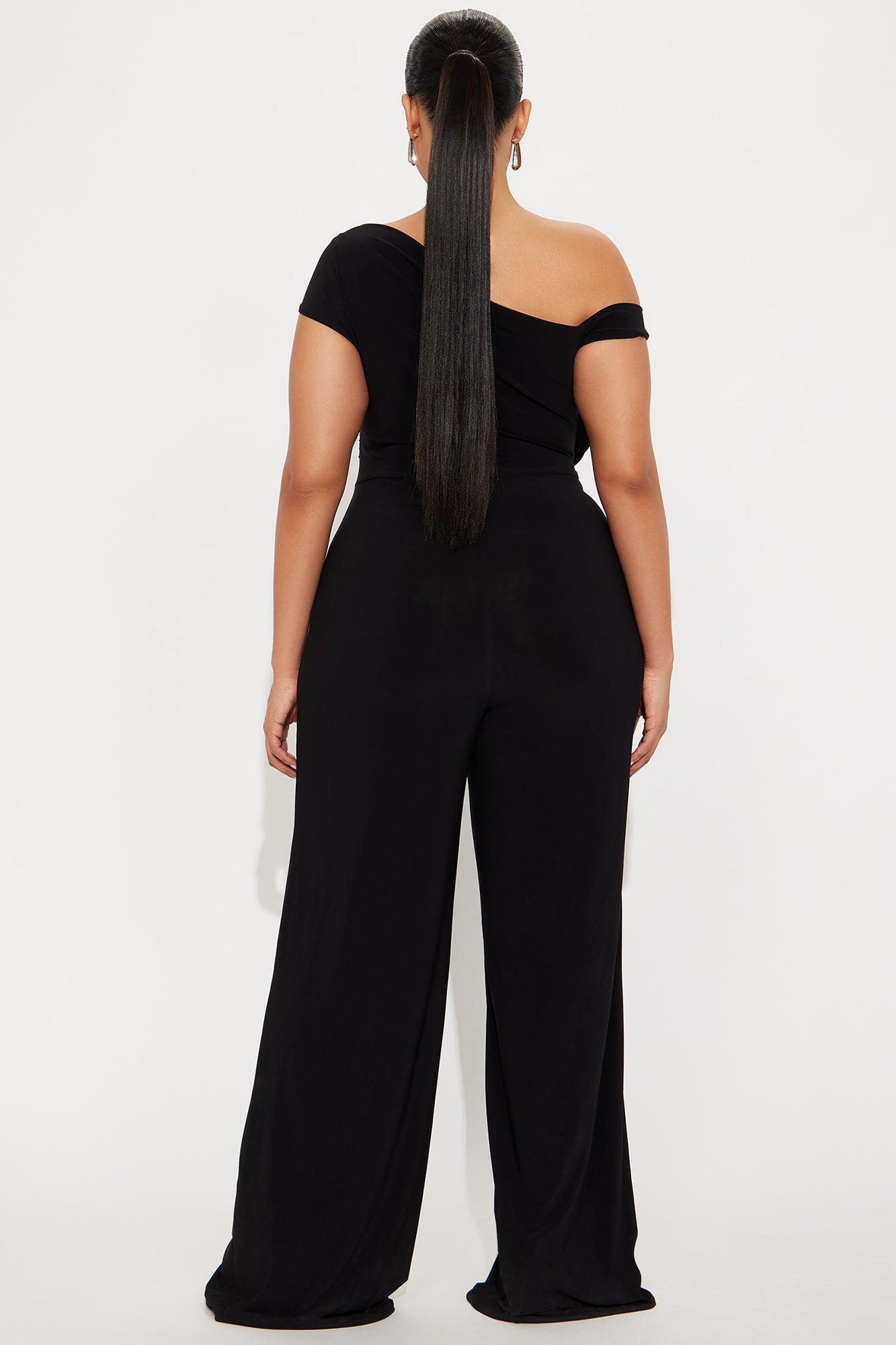 Lena Wide Leg Jumpsuit - Black Product Image