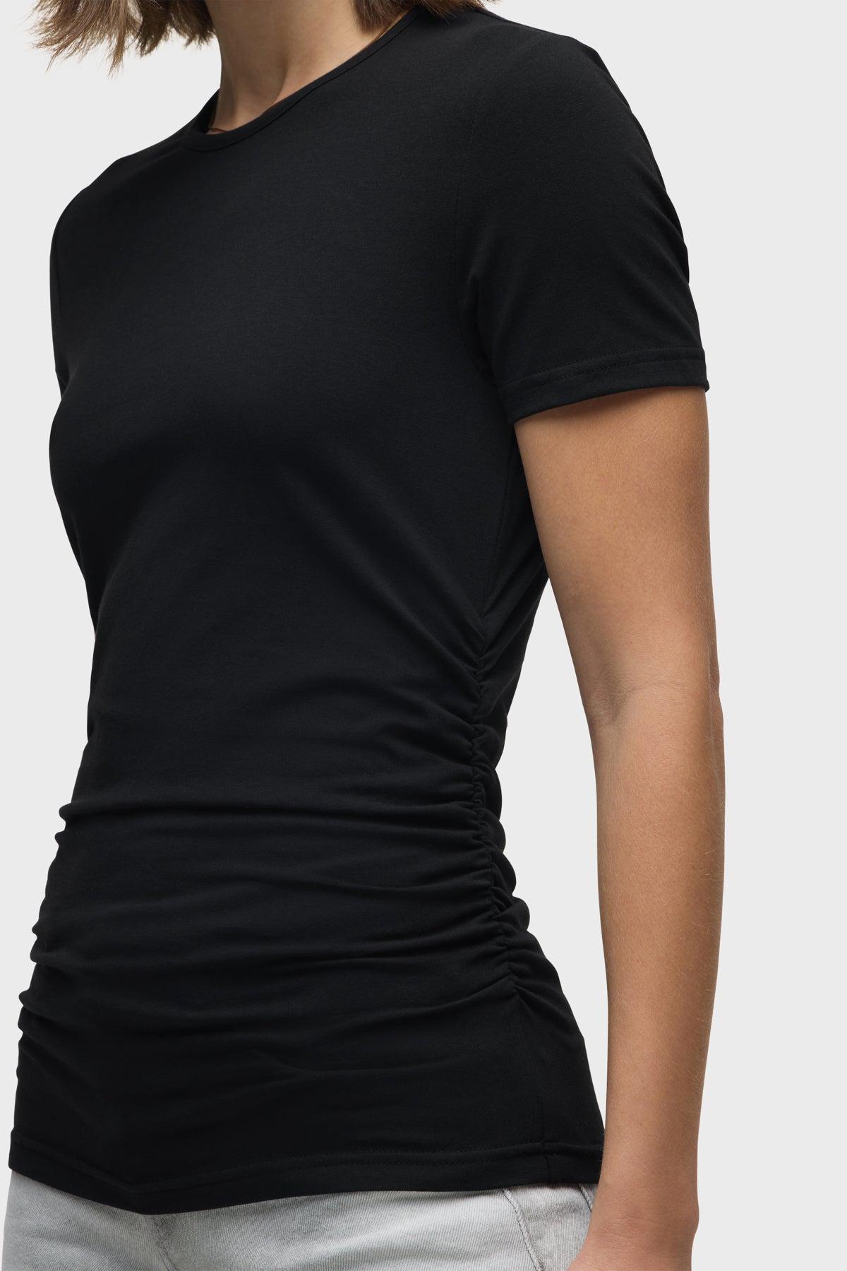 Ruched Crew Neck Top Female Product Image