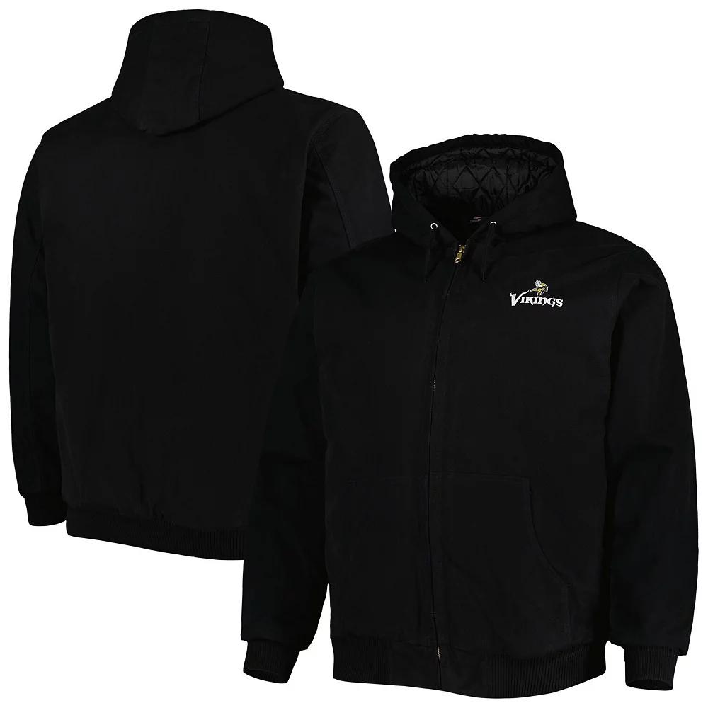 Men's Dunbrooke Black Minnesota Vikings Big & Tall Dakota Canvas Hoodie Full-Zip Jacket,  Product Image