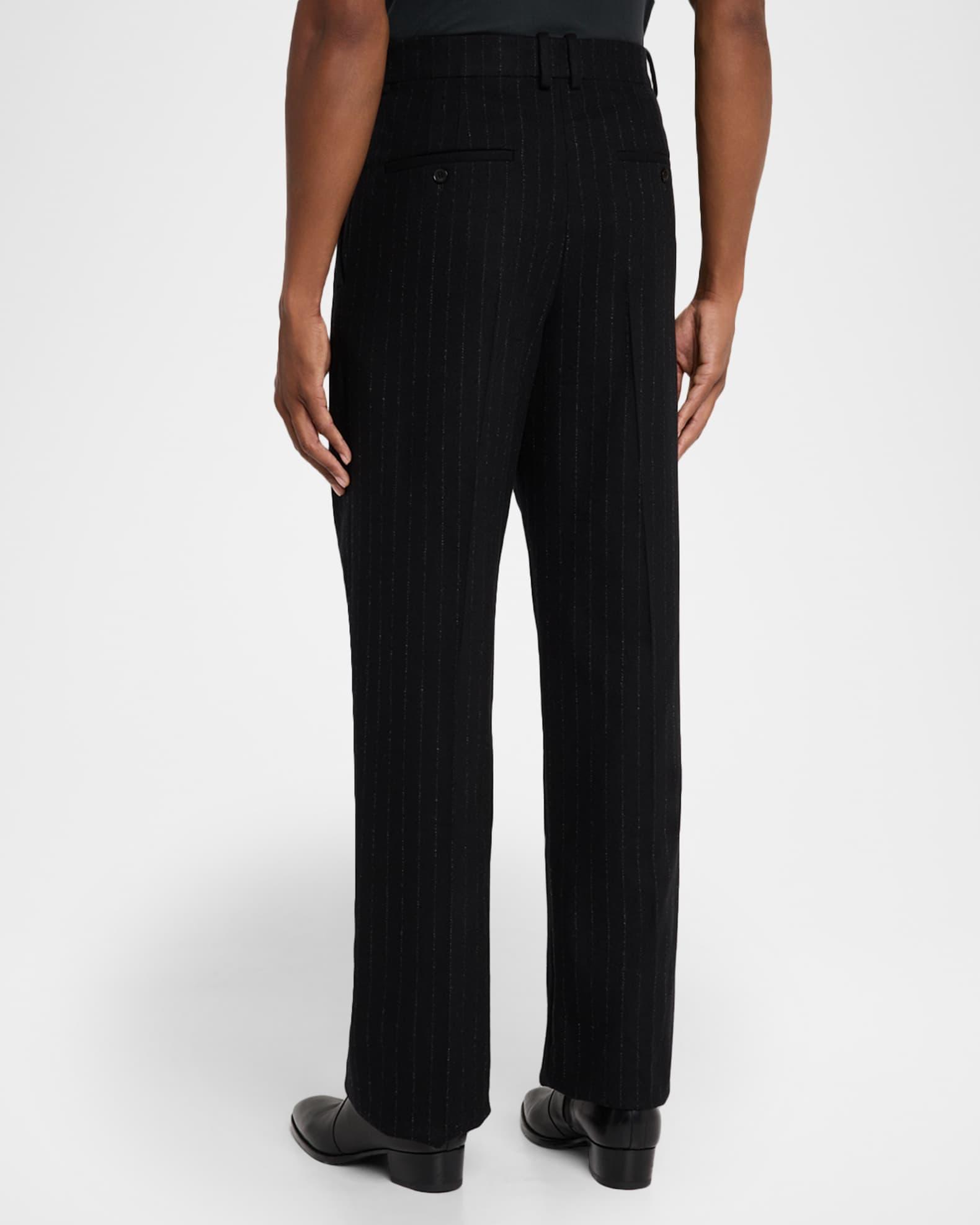 Men's Wool and Cashmere Straight-Leg Pinstripe Pants Product Image