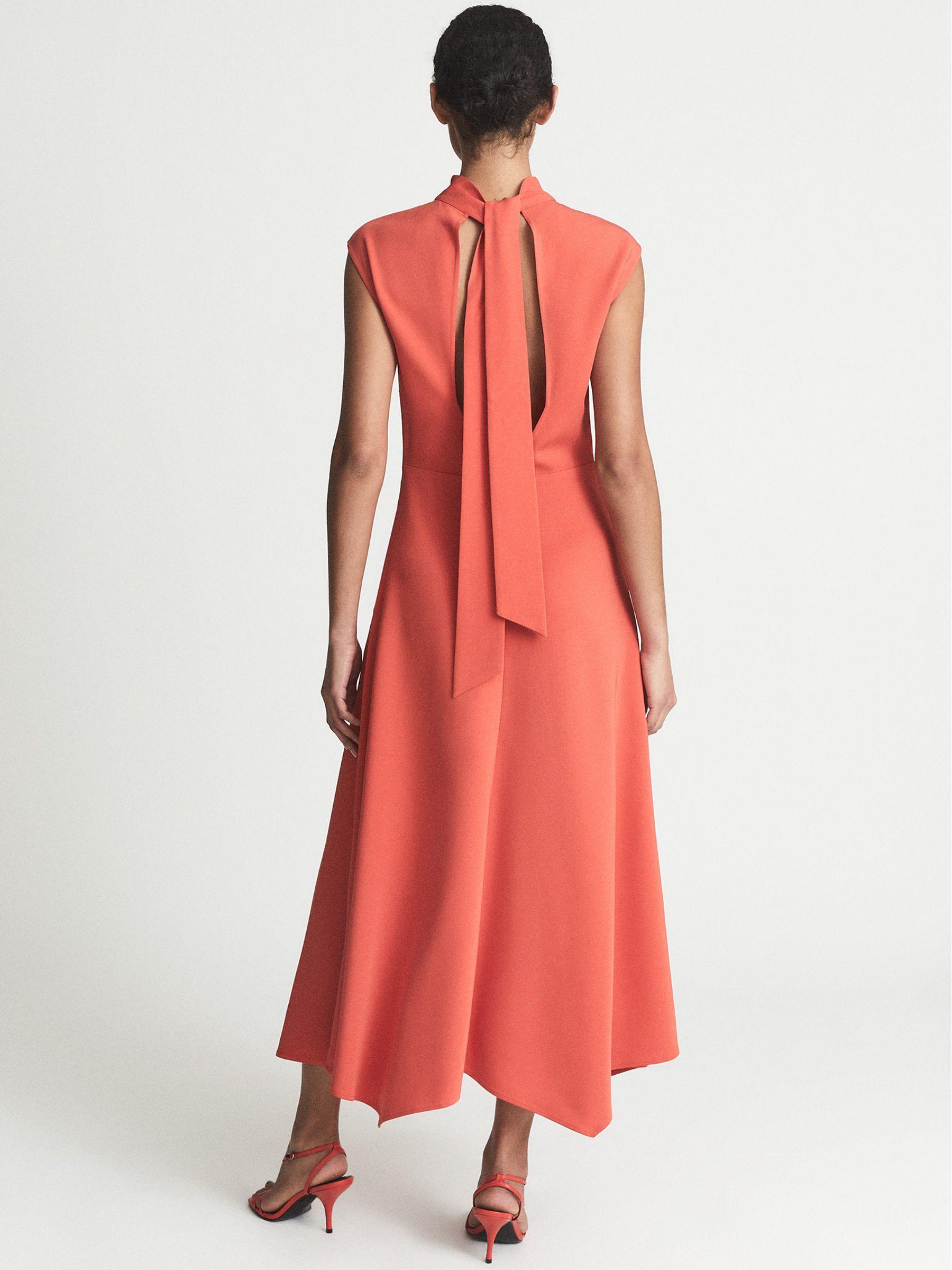 Regular Open Back Midi Dress in Orange Product Image