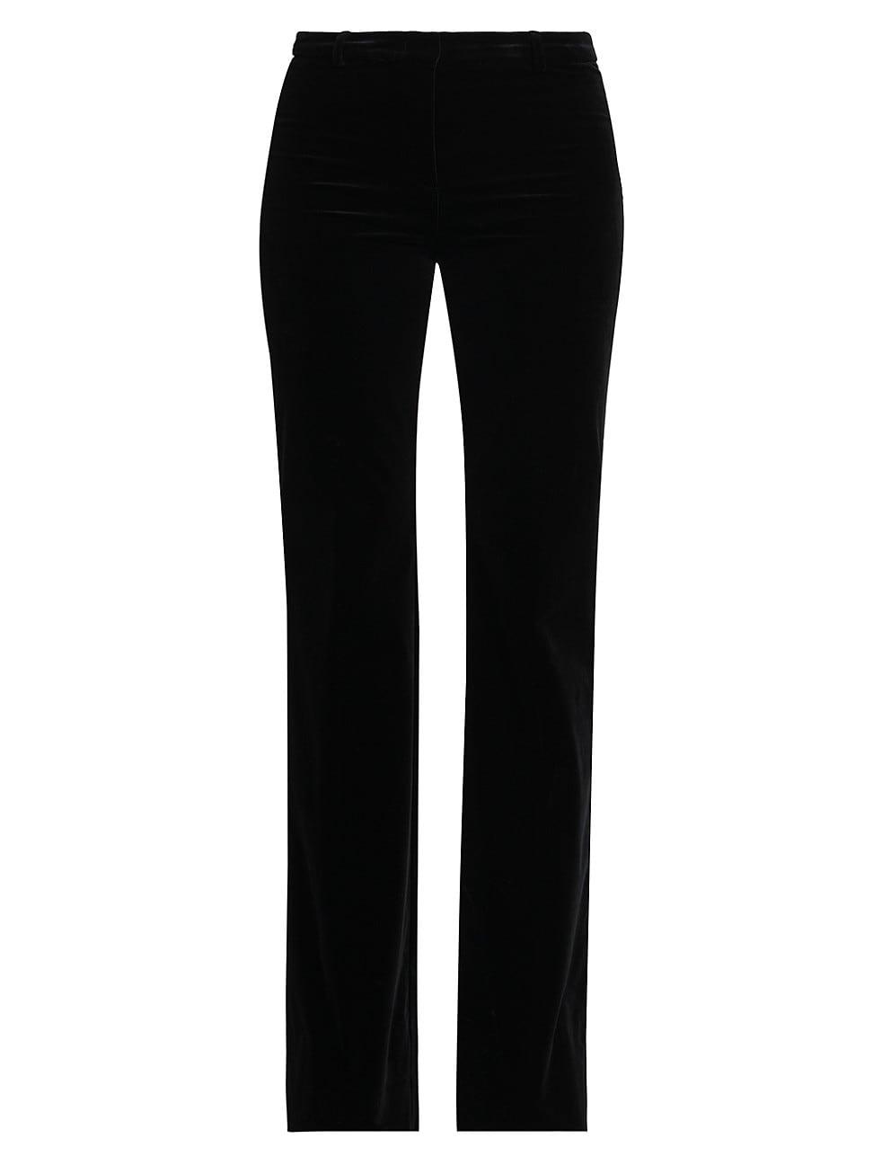 Womens Velvet Low-Rise Boot-Cut Pants Product Image