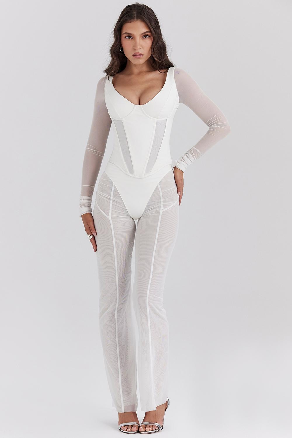 Avalon  white mesh high waist trousers Product Image