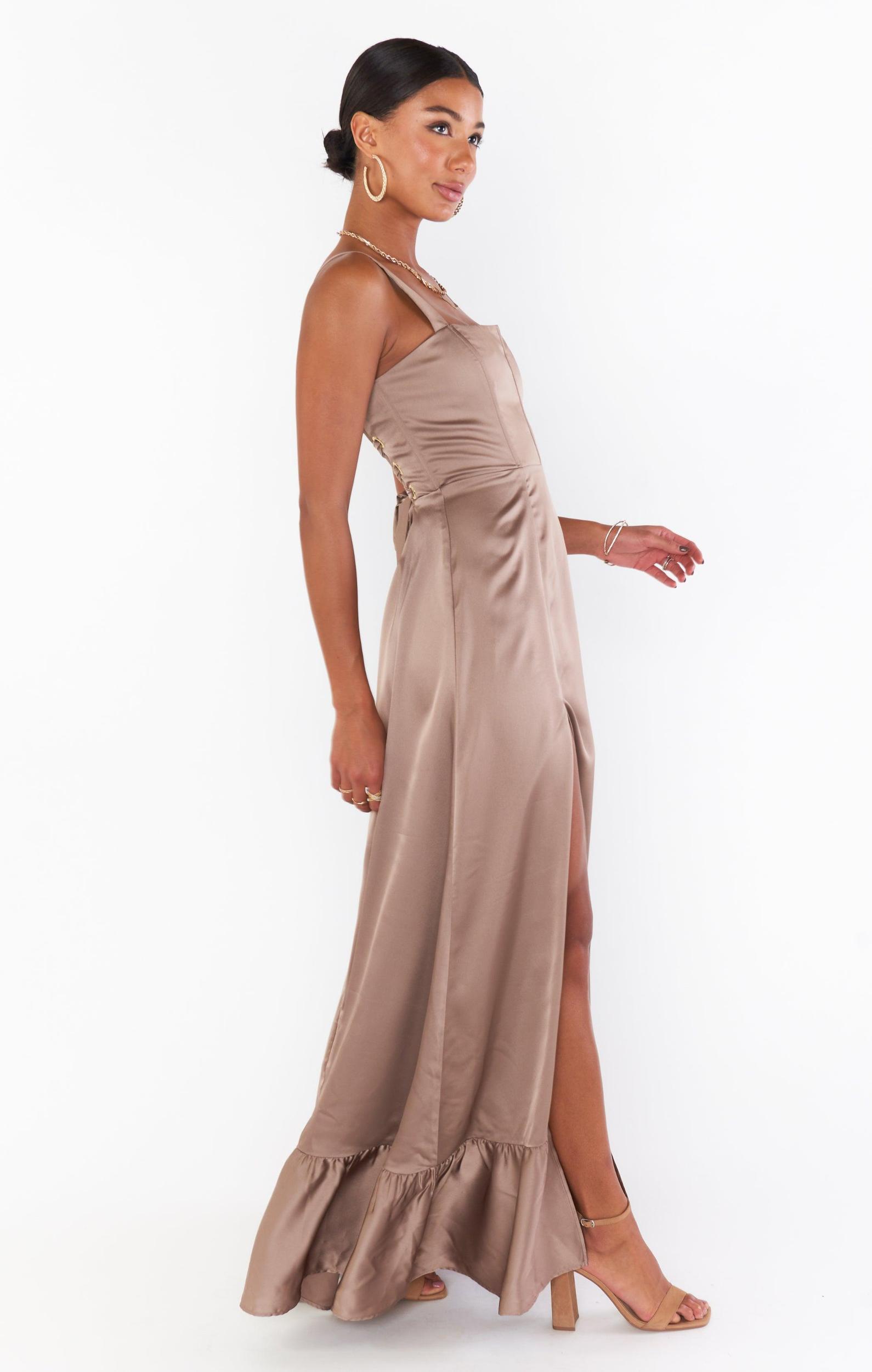 Clarissa Corset Dress ~ Dune Luxe Satin Product Image