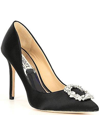 Cher Satin Buckle Cocktail High-Heel Pumps Product Image