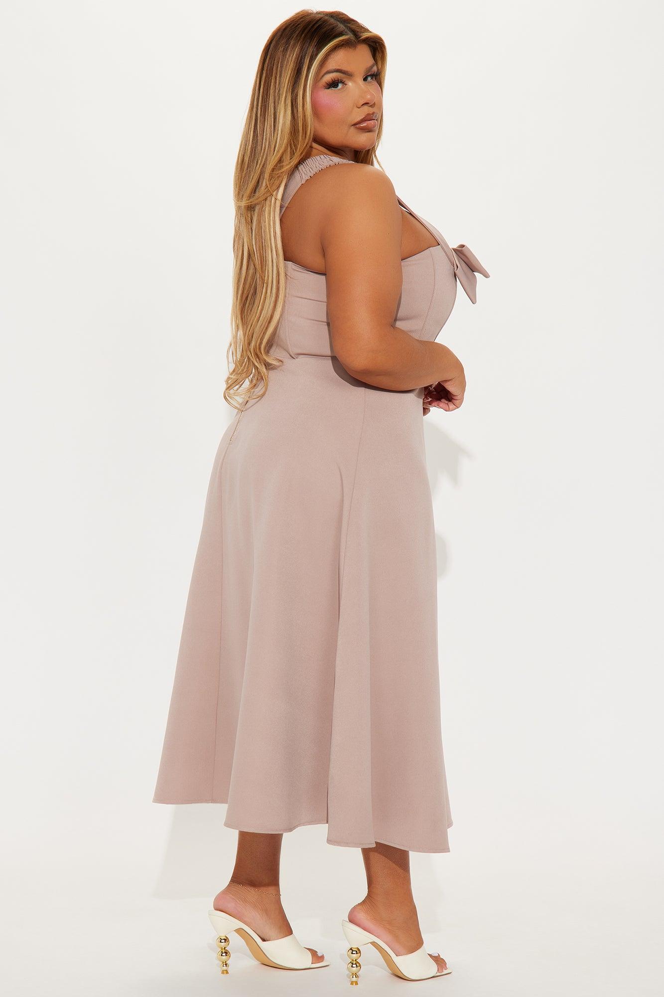 Melinda Off Shoulder Midi Dress - Mocha Product Image