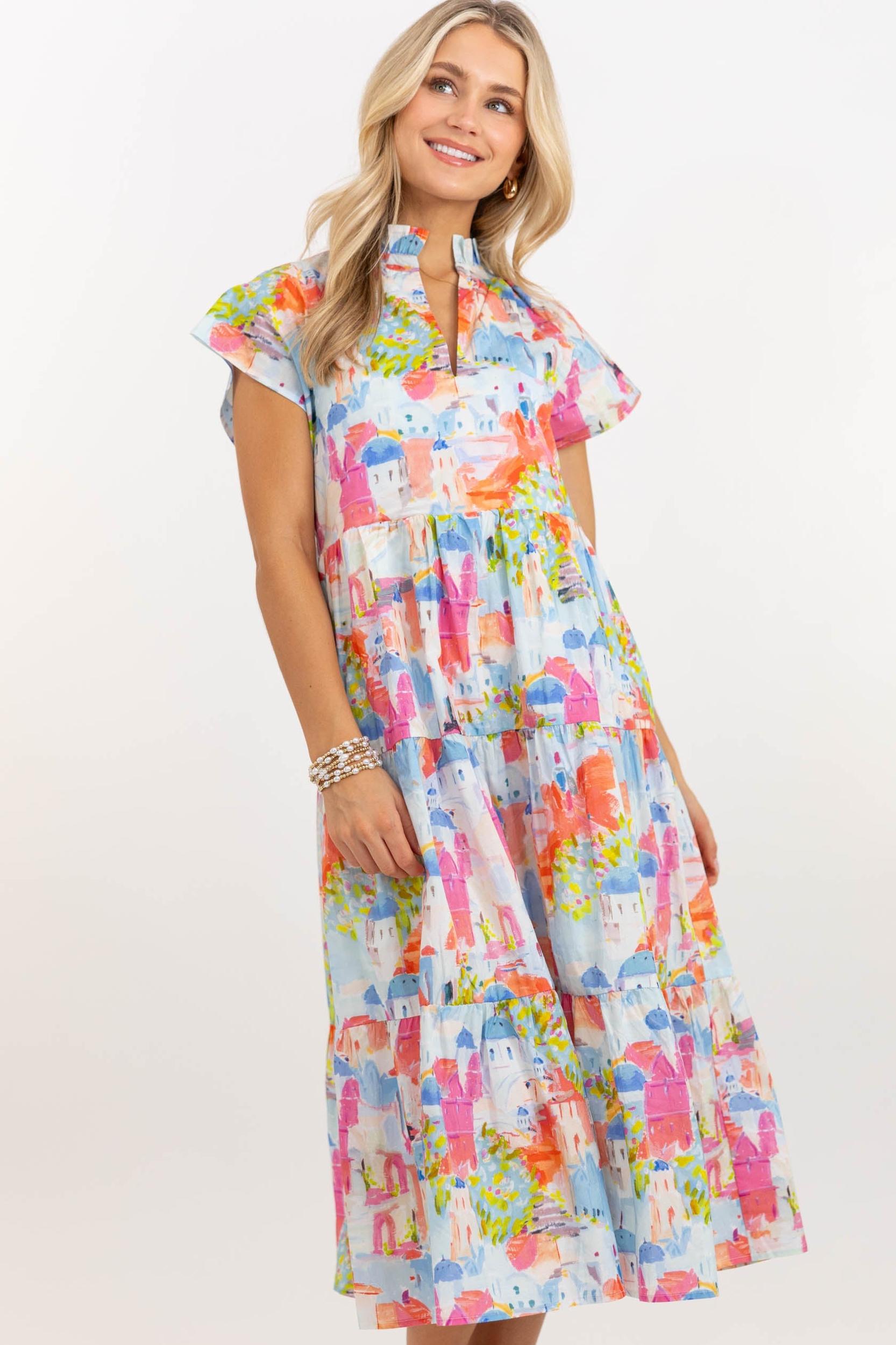 In Your Dreams Pink Toile Print Midi Dress Female Product Image
