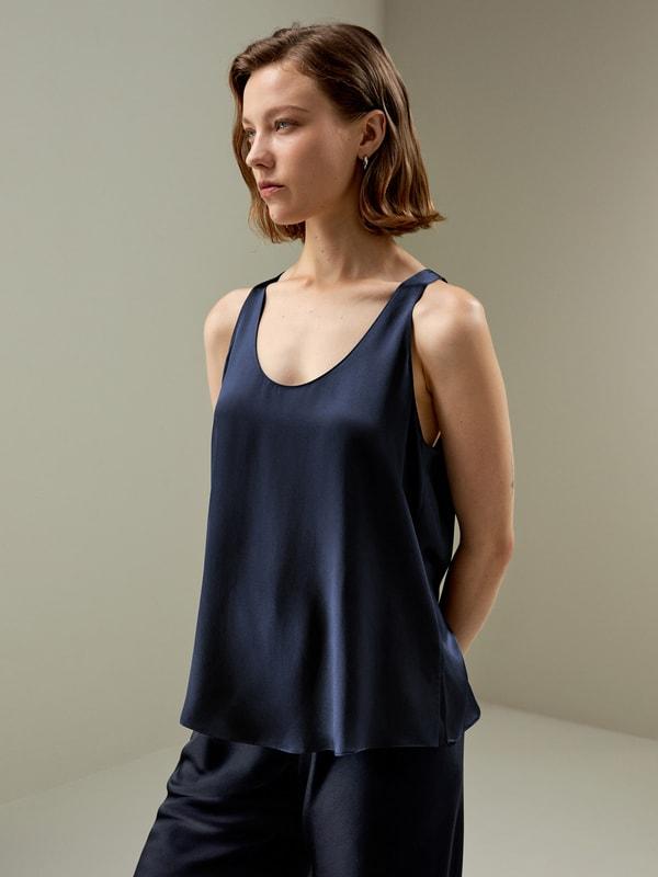 LILYSILK Silk Tank - Womens - Natural White Pure Silk - Cool A-Line Camisole XL Product Image