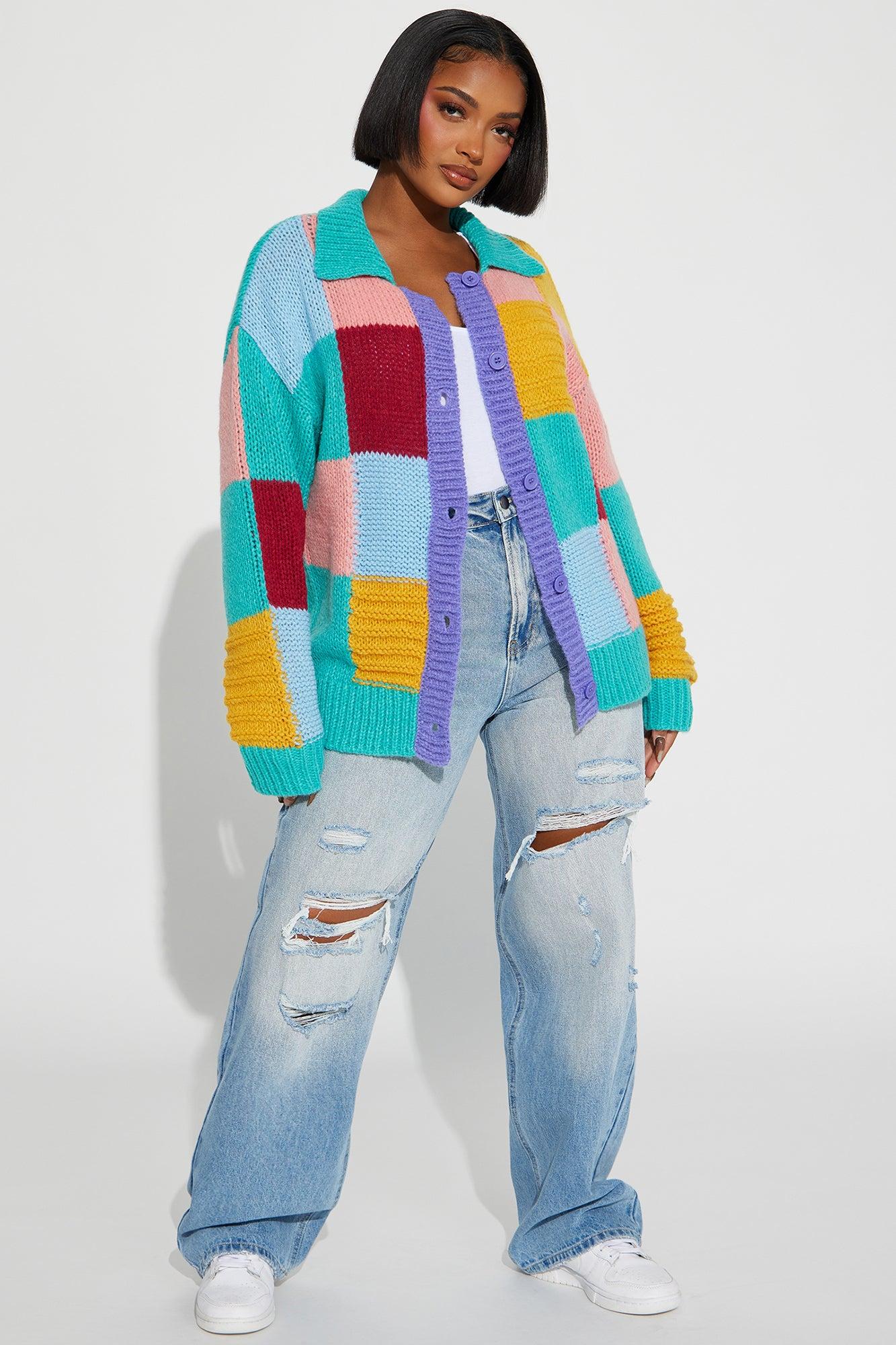 Beth Color Block Cardigan - Multi Color Product Image