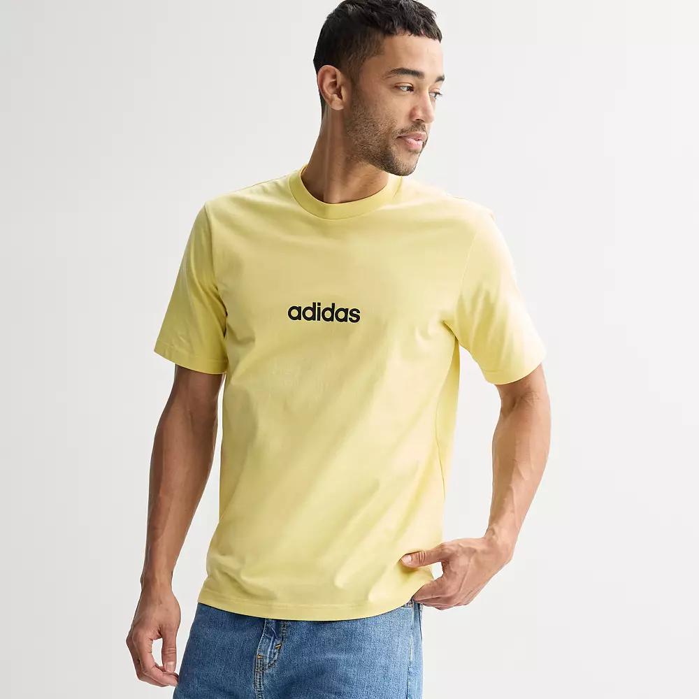 Men's adidas Essentials Single Jersey Sportswear T-Shirt, Size: XXL, Powder Yellow Product Image