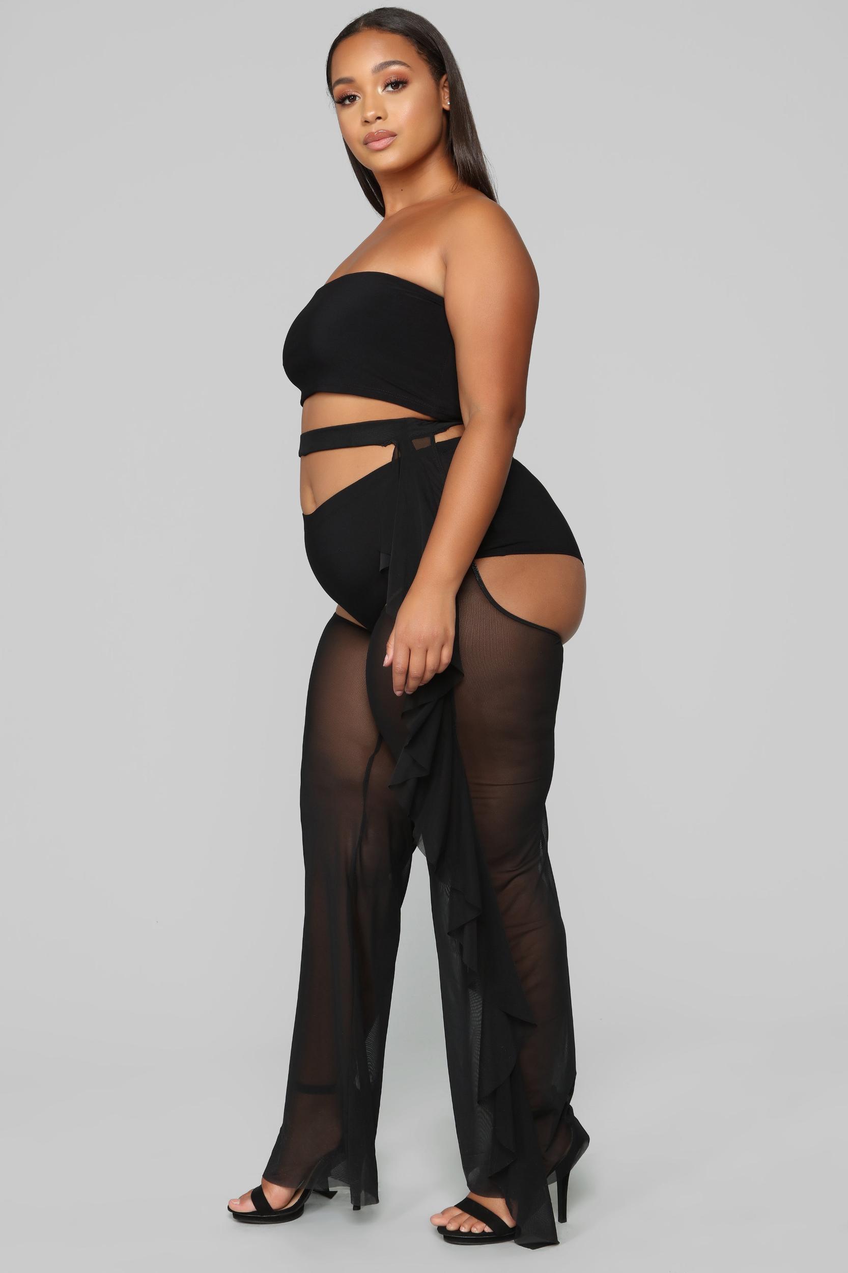 Sunshine See Through Coverup Chaps - Black Product Image