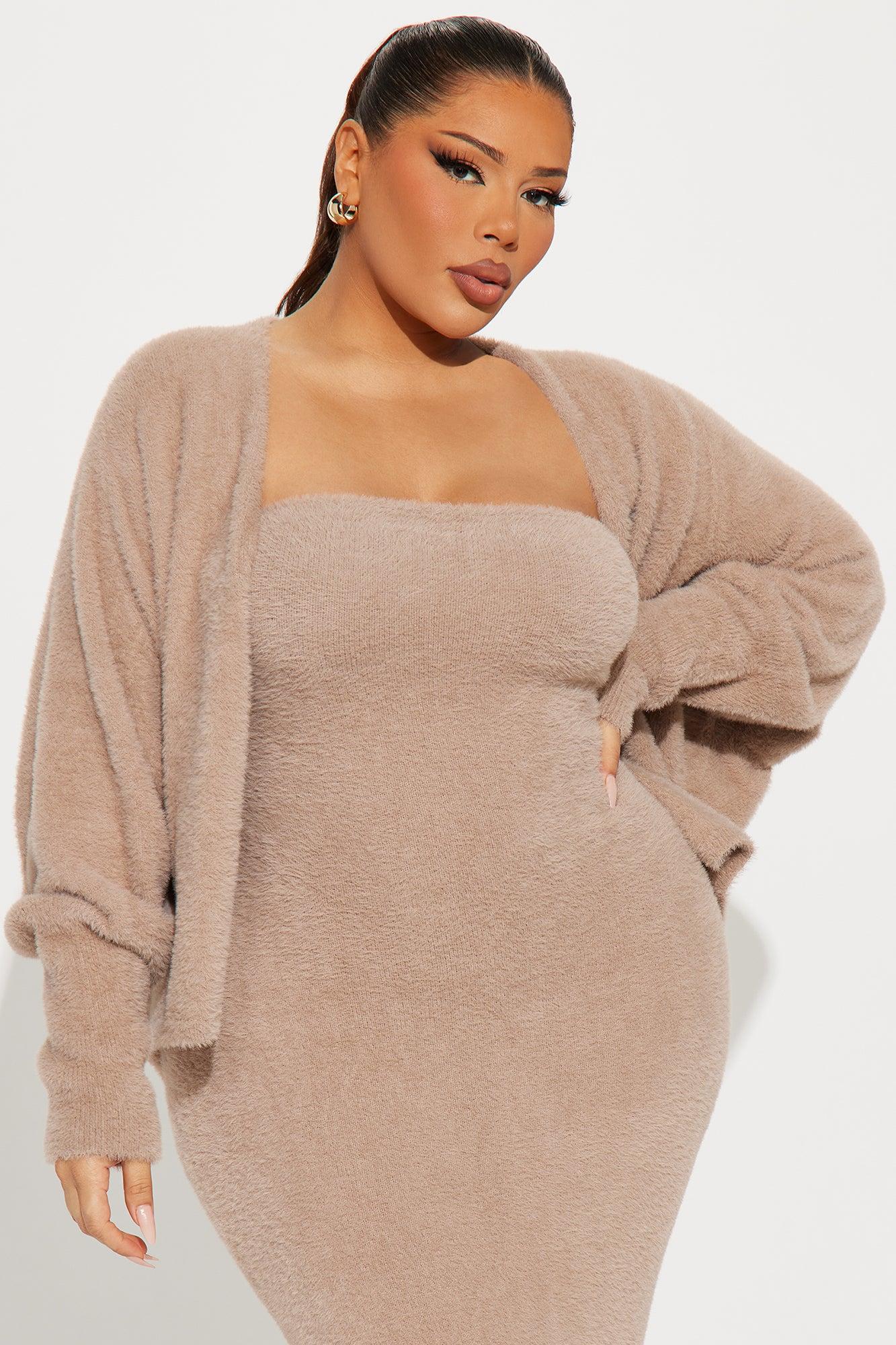 Staying Cozy Maxi Dress Set - Mocha Female Product Image