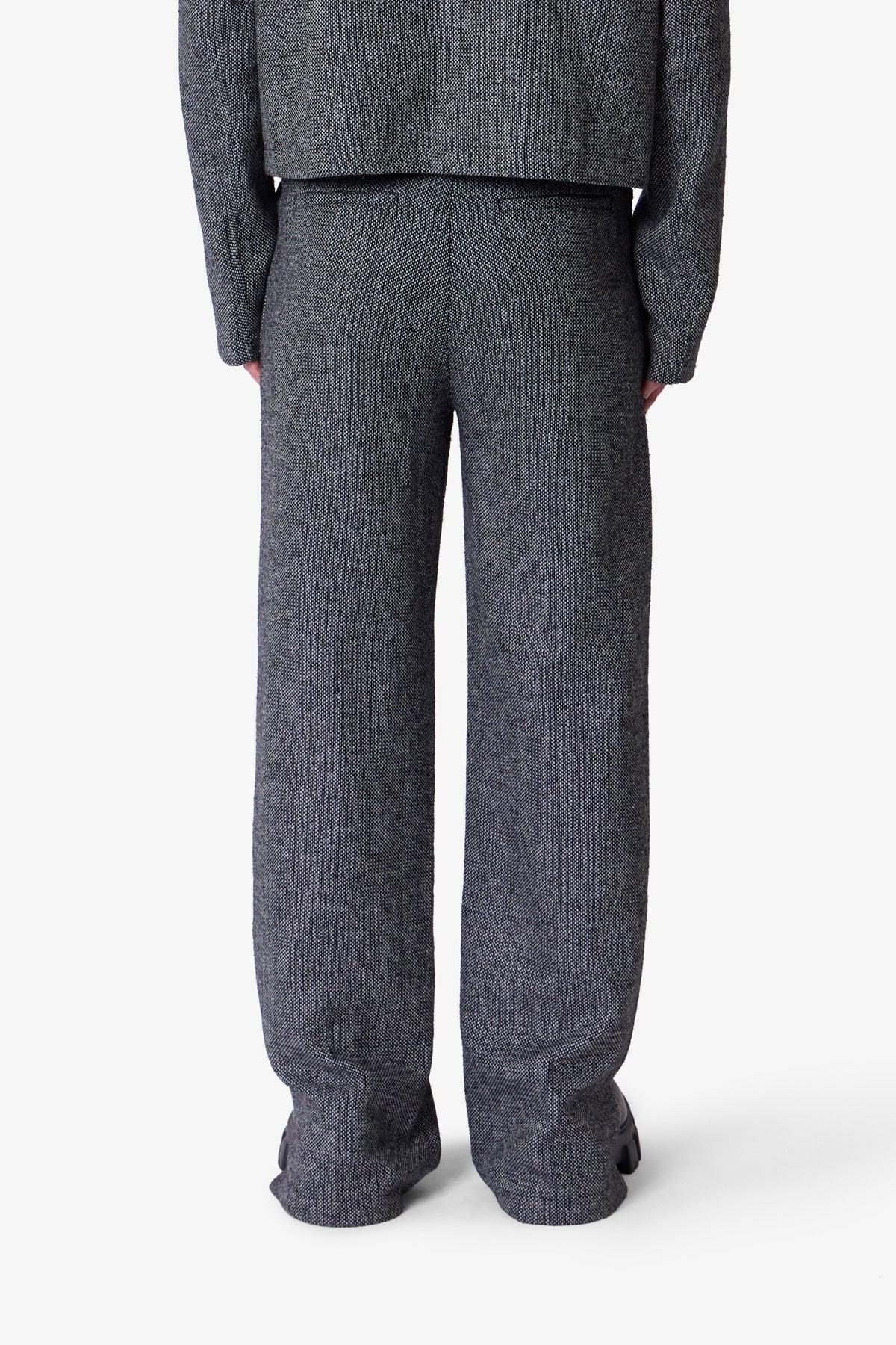 Tweed Trouser Pants - Black/Grey Product Image