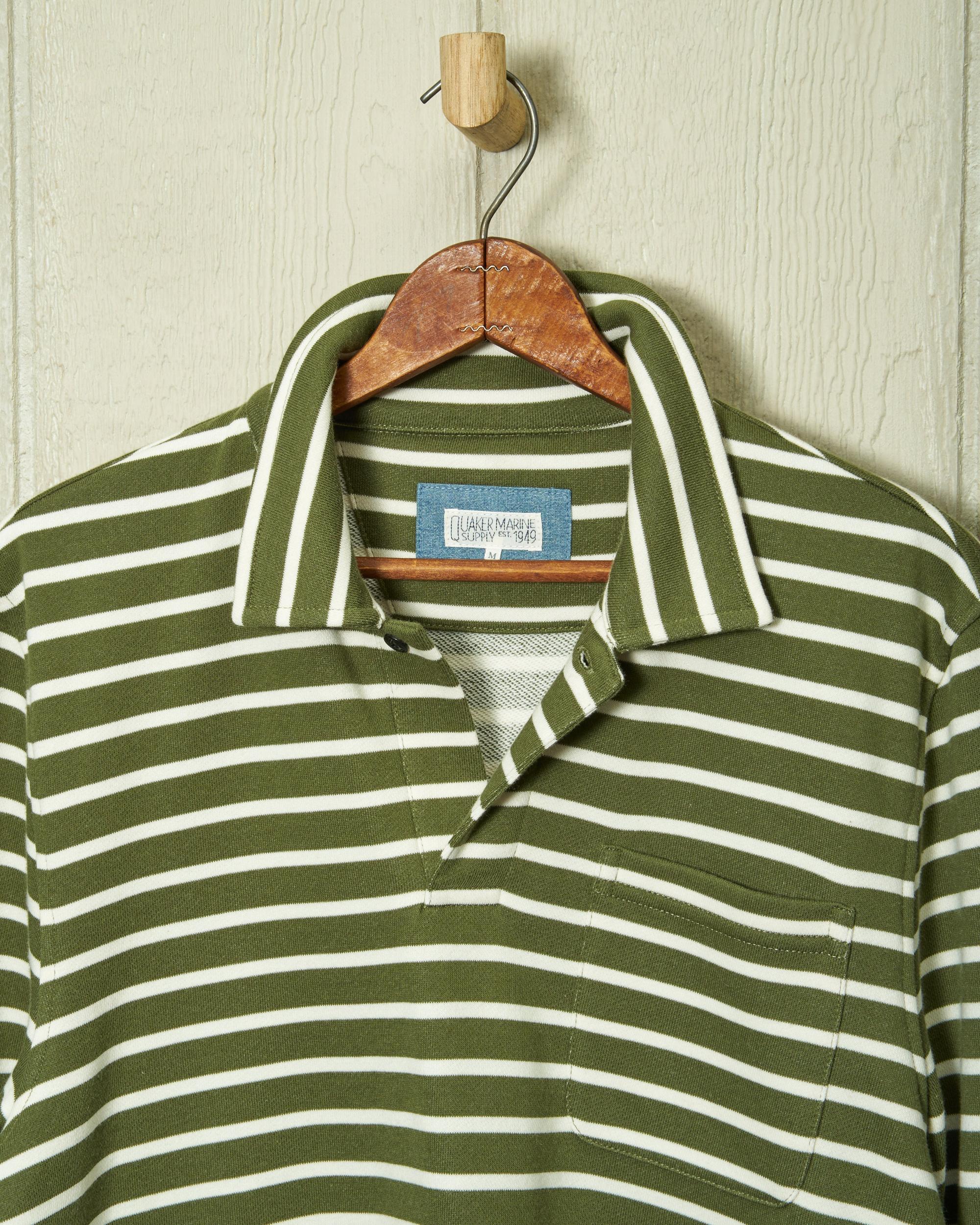 Acadia Polo in Olive/Cream Loopback Terry Product Image
