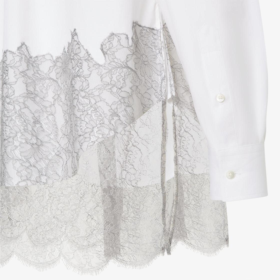 Shirt White cotton and lace shirt Product Image