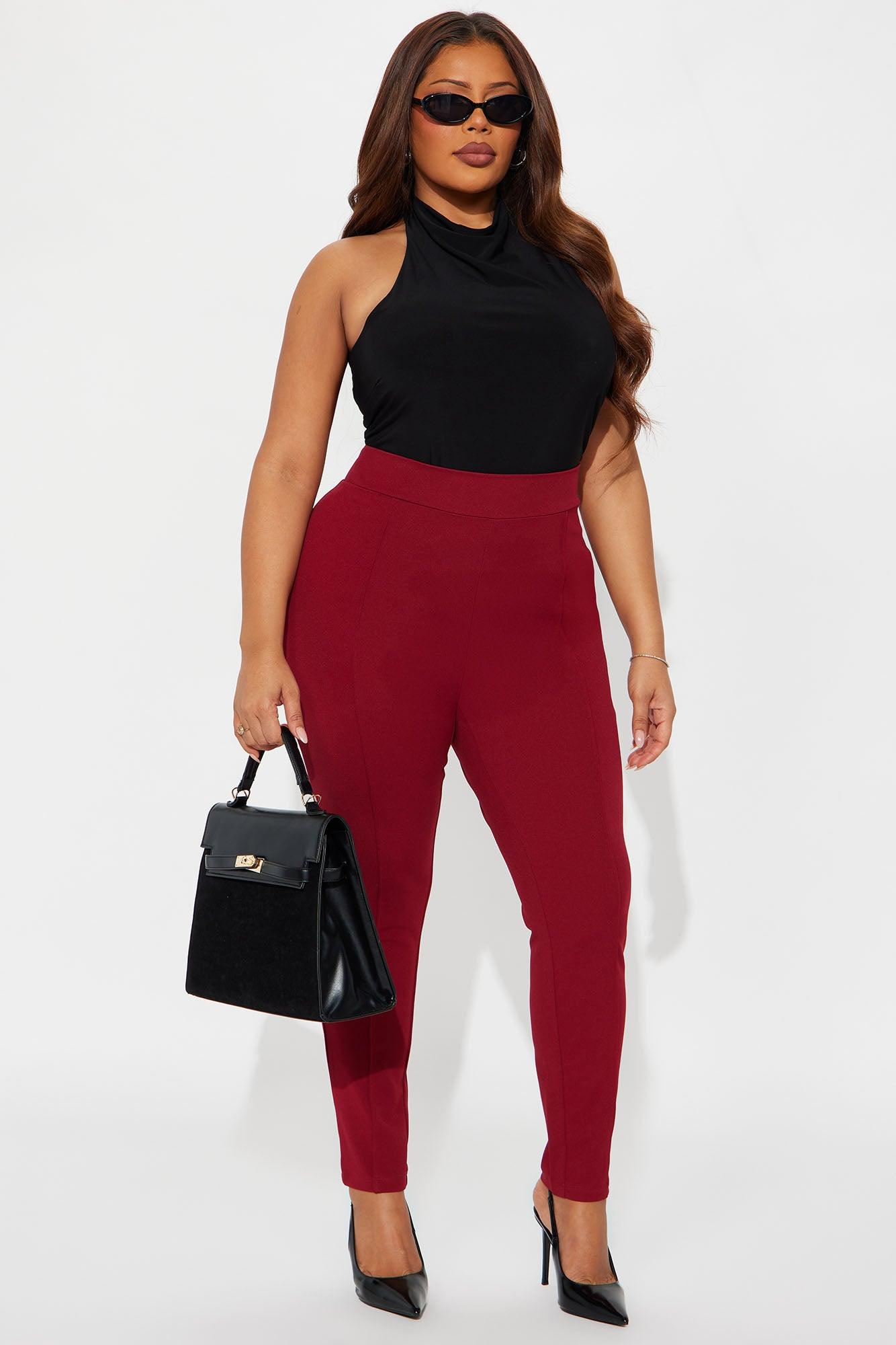 Vicky Skinny Pant - Burgundy Female Product Image