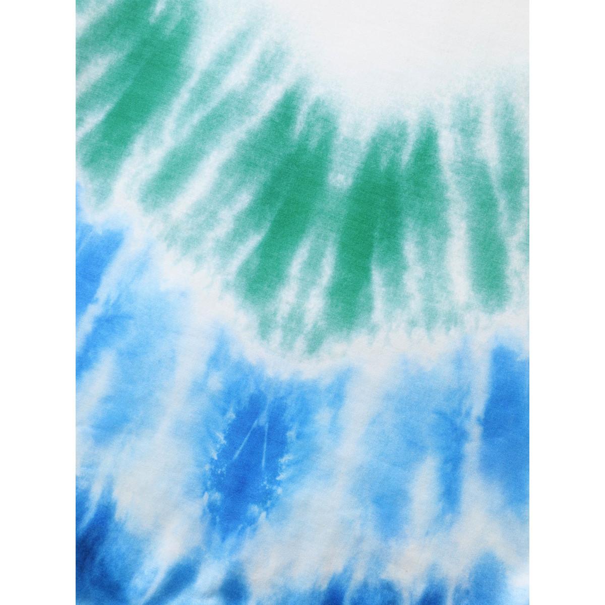 Plus Size Tie-Dye One-Shoulder Sweatshirt Women Mediumblue Leisure Asymmetrical Neck Casual Sweatshirts BloomChic 26/4X Product Image